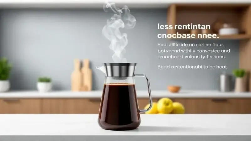 Ilustração conceitual dos benefícios de cafeteira com jarra térmica, mostrando café quente e retenção de calor.