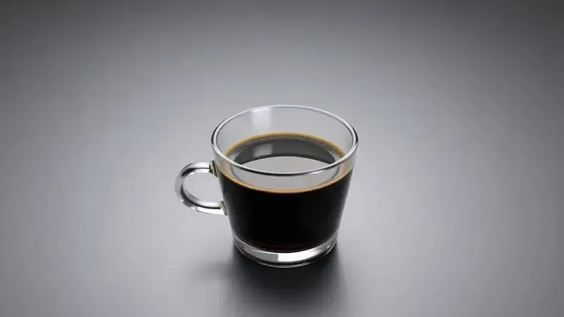 Café expresso puro com crema em xícara pequena em render 3D artístico