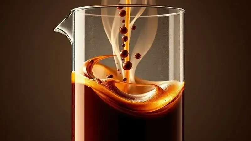 Perfil de sabor e aroma do café preparado na prensa francesa com tons ricos.