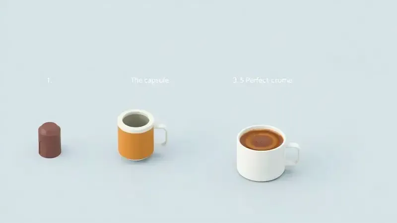 Guia visual ilustrado em 4 passos para preparar o espresso perfeito usando uma máquina de cápsulas.