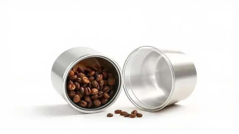 Comparação ilustrativa do corte transversal de cápsulas de alumínio versus plástico para café.