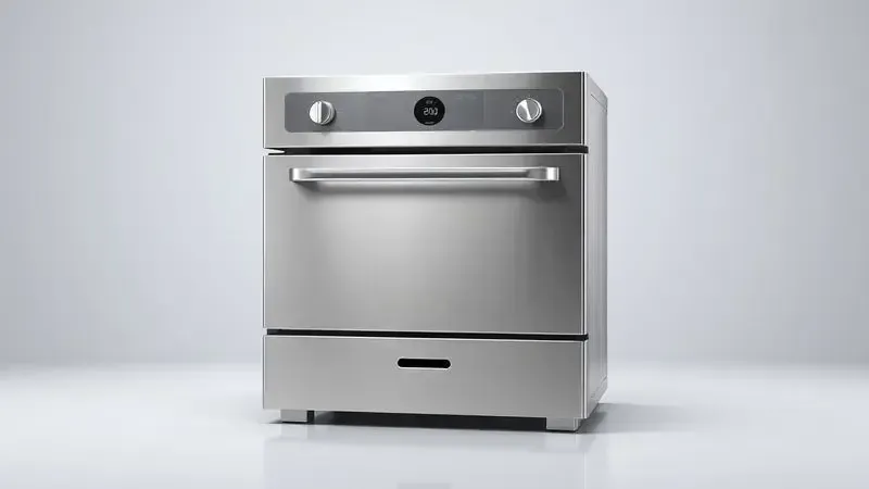 Ilustração conceitual de uma construção robusta e moderna em aço inox para cafeteira, destacando durabilidade e design.