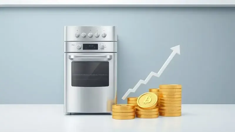 Cena ilustrativa conceitual sobre custo-benefício e investimento em cafeteira durável de aço inox.