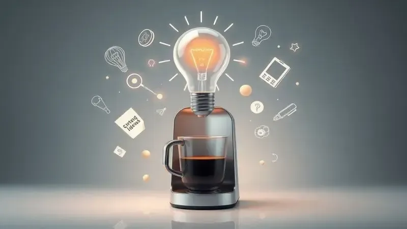 Ilustração digital de dicas e ideias para escolher a melhor cafeteira de cápsulas.