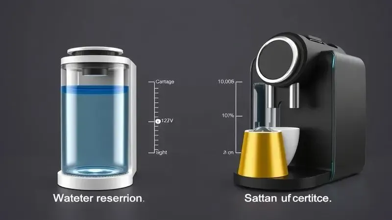 Diferenças conceituais entre reservatórios de água e recipientes de cápsulas usadas em cafeteiras modernas