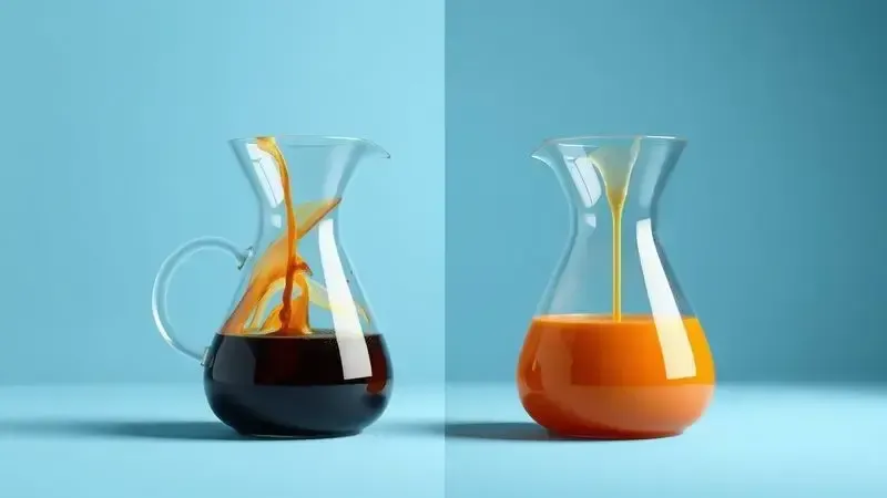Render artístico 3D comparando cenários de erro e acerto no preparo do café.