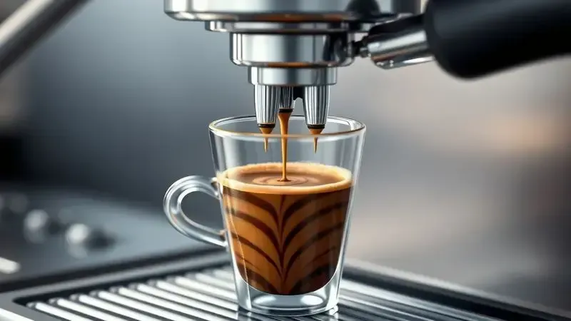 Extração perfeita de café expresso com crema densa e tigrada em xícara