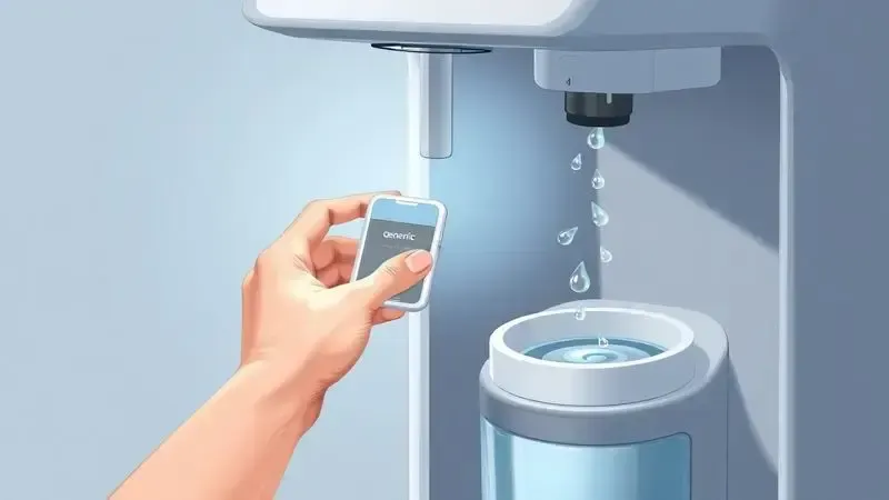 Ilustração conceitual destacando a facilidade de inserir uma cápsula e a manutenção simples de uma cafeteira.