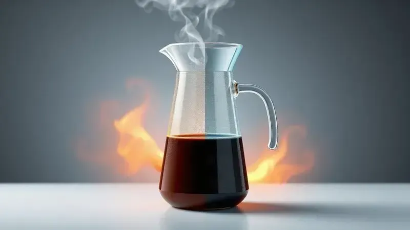 Ilustração artística de jarra térmica resistente a choque de temperatura para café