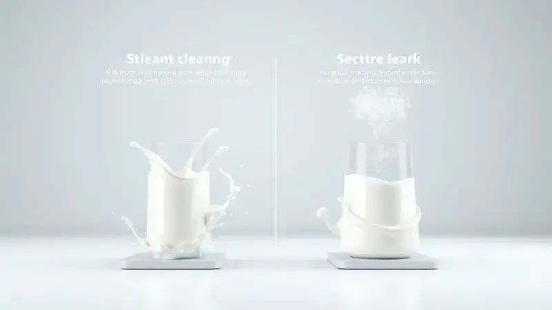 Comparação ilustrativa entre os sistemas de limpeza LatteGo e vaporizador clássico para sistemas de leite