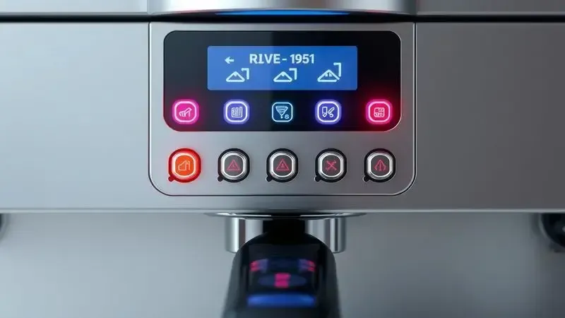Representação ilustrativa dos sinais luminosos de alerta em máquinas de café