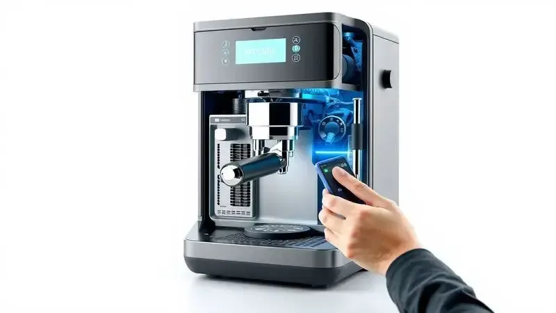Representação conceitual de manutenção preventiva com ferramentas de diagnóstico examinando componentes internos