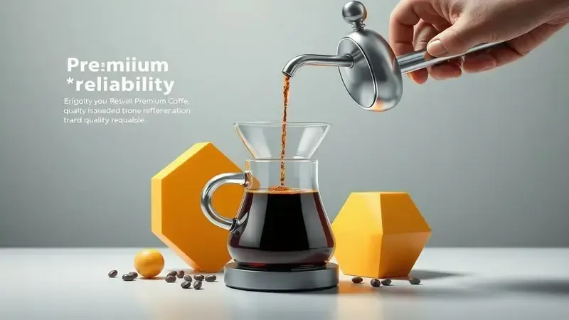 Cena conceitual artística representando qualidade e confiabilidade de marcas premium de cafeteiras