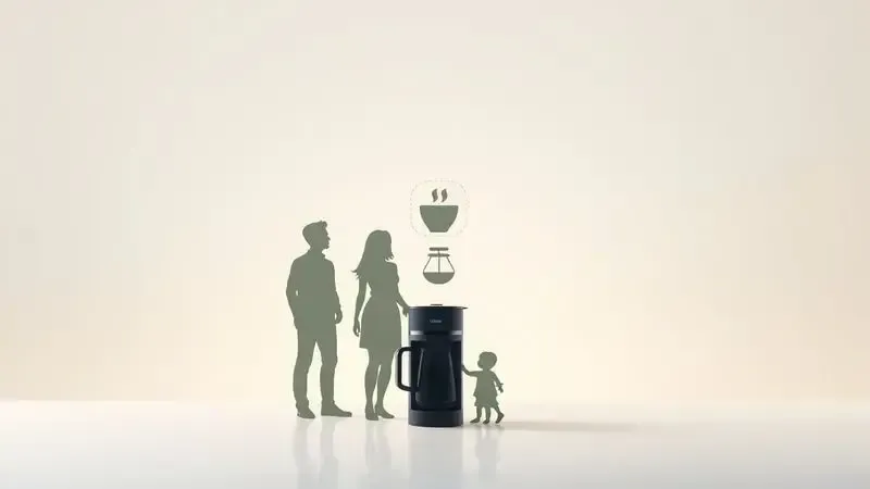 Ilustração digital conceitual de diferentes perfis de usuários para quem a cafeteira é indicada