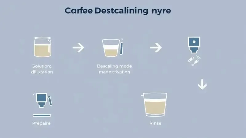 Passo a passo ilustrado do processo de descalcificação de cafeteira