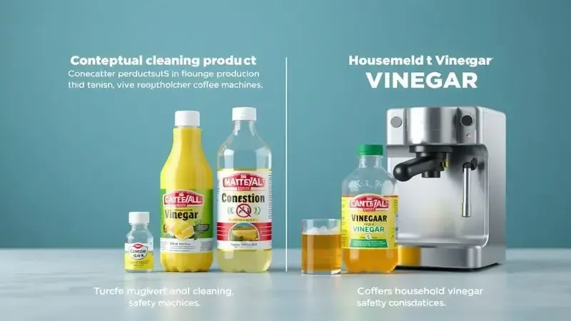 Comparação conceitual entre produtos de limpeza profissionais e vinagre caseiro