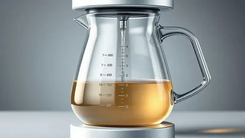 Conceito de ajuste de volume de água em cafeteira para personalizar o café