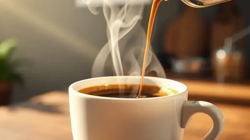 Render 3D artístico do vapor subindo de uma xícara de café perfeita, focando na qualidade e experiência sensorial