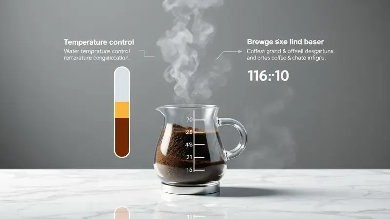Ilustração de técnicas avançadas para café mais doce e encorpado na cafeteira italiana.