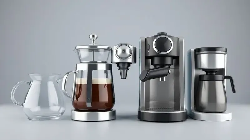 Comparação conceitual dos principais tipos de cafeteiras disponíveis no mercado