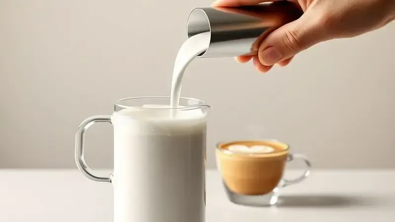 Render 3D artístico do vaporizador de leite criando espuma cremosa para cafés como cappuccino, em cena conceitual.