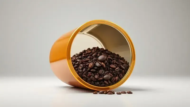 Visão em corte de cápsula de café mostrando o pó moído fino dentro com detalhes da textura